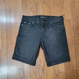 Garnet Hill Black or Dark Grey Denim Shorts Size 30